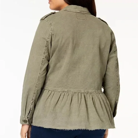 Lucky Brand Trendy Plus Size Peplum-Hem Utility Jacket Size 3X - Picture 2 of 13